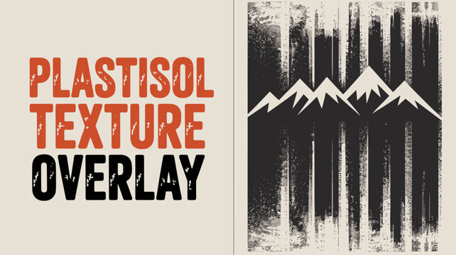 Textured Mountain Silhouette with Plastisol Overlay