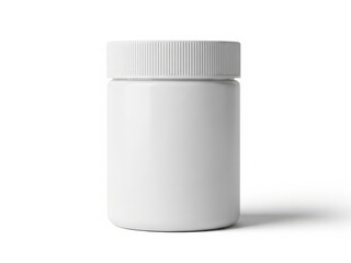 Empty white plastic container with lid