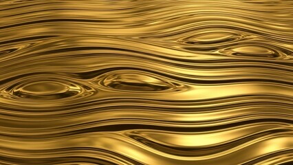 Abstract gold metallic texture background with a subtle wave pattern and glossy surface reflections creating a dynamic futuristic design
