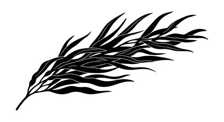 Obraz premium Elegant black and white drawing of a botanical foliage illustration with leaves