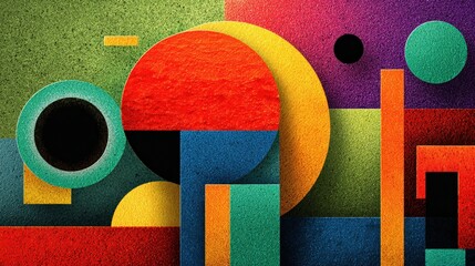 Modern abstract gradient art poster featuring geometric shapes with vibrant colors and textures for graphic design and creative use in various projects