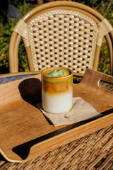 Cafe break with Matcha Coffee