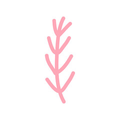 Obraz premium Cute pink botanical branch sticker illustration