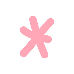 Obraz premium Cute pink abstract star flower sticker illustration isolated on a transparent background