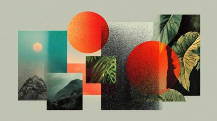 Modern abstract graphic design poster featuring geometric shapes and gradients for creative events and exhibitions focusing on contemporary branding and art