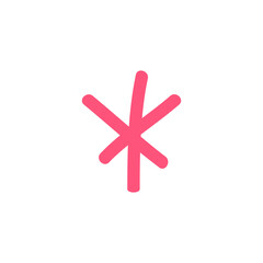 Fototapeta premium Cute pink abstract star flower illustration isolated on a transparent background