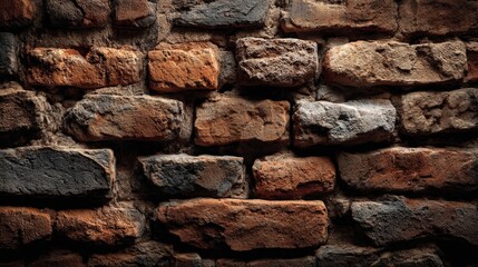 High quality brick wall in realistic detail suitable for various backgrounds and designs featuring warm tones and textured surfaces