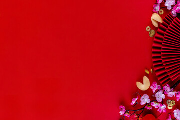 Bright vibrant gold and red Chinese New Year background