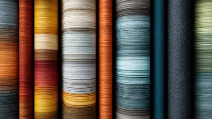 Stripe series with straight lines showing a range of colors in various thicknesses and textures for use in design and textile projects