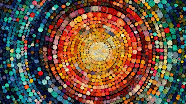Vibrant concentric circles abstract background pattern - Powered by Adobe