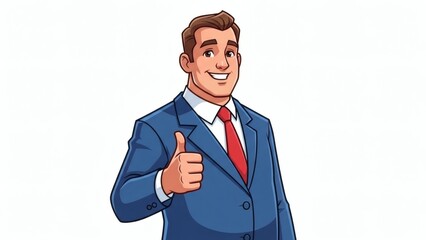 Smiling businessman giving thumbs up gesture