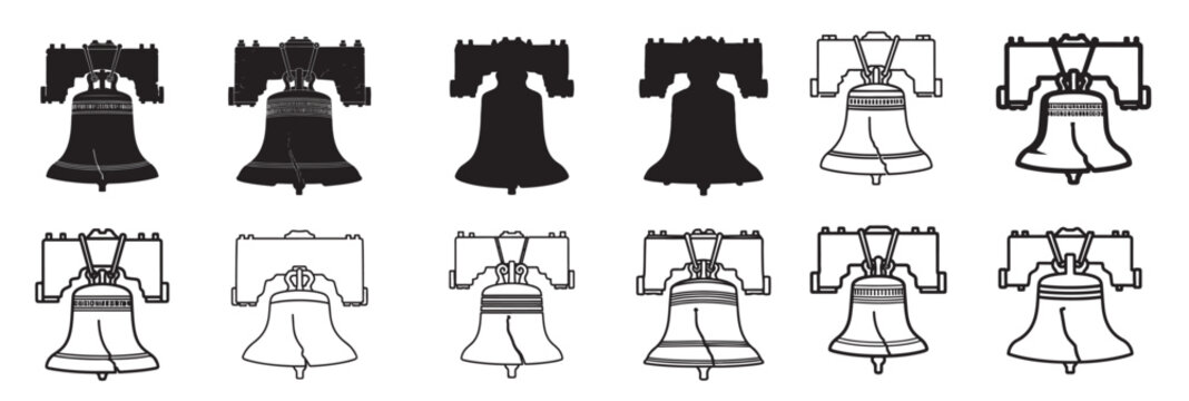 liberty bell silhouette white background