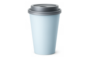 Disposable paper coffee cup with a dark lid, perfect for takeaway drinks, hot beverages, and morning caffeine boost mockup