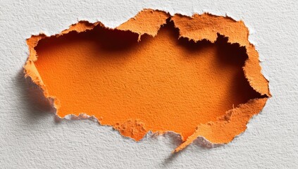 Ripped hole in painted surface