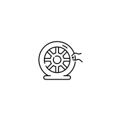 Flat Tire icon, Punctured wheel Symbol Outline icon Transparent background Editable Stroke