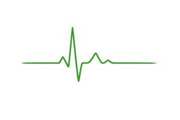 Green ecg line displaying heart rhythm, pulse, heartbeat, and medical data, representing health monitoring