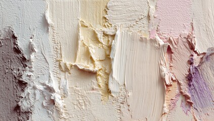 Creamy Pastel Impasto Paint Strokes Abstract Art Background.