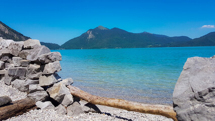 Walchensee, often called the “Caribbean of Bavaria,” known for its striking turquoise water and...