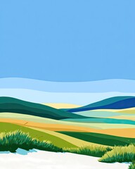 Colorful, layered landscape