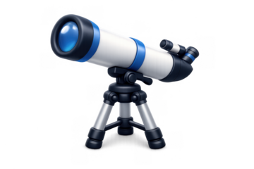 Cartoon telescope icon for astronomy projects and educational design