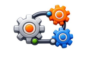 Colorful interlocking gears design for industrial innovation and mechanical concepts