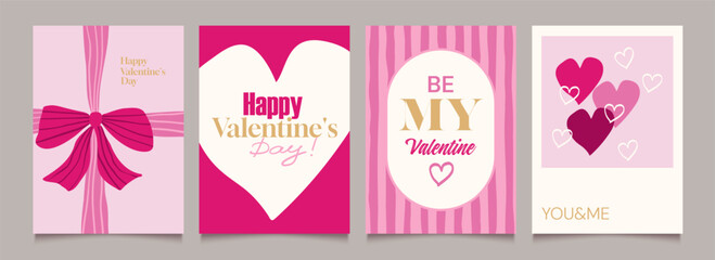 Valentine's Day greeting card, cover, label, background templates. Minimalist sale banners, posters.