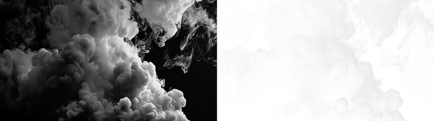 Dark clouds blend into a light background with an empty space to the right for design elements and text use