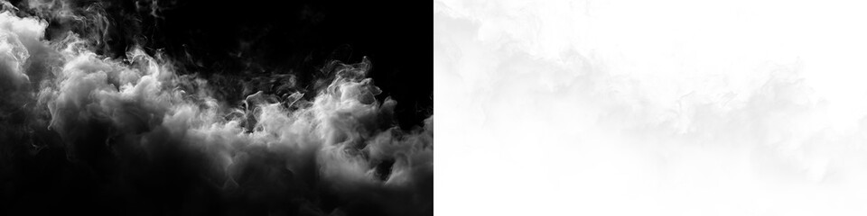 Cloud formations on a transparent background creating contrast between dark and light