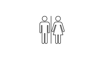 Male and female restroom sign icons.