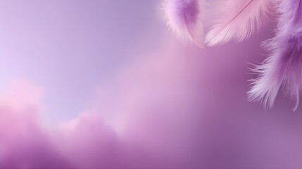 Obraz premium Dreamy closeup of soft lavender feathered blooms with ethereal background and ample blank space on the left, ideal for calming or floral design concepts