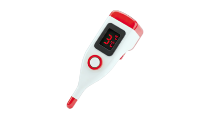 Digital Thermometer Displaying 37.3 Degrees Celsius