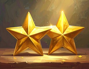 Two Golden Stars - Symbol of Achievement and Excellence.