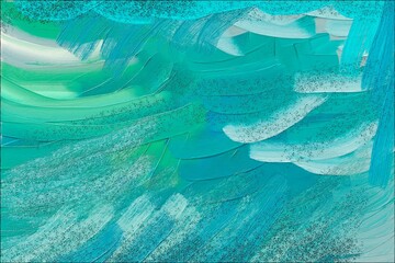 Abstract green-blue background. Digital compositing in the form of a background graphic with acrylic texture.