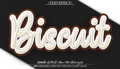 Biscuit Cocoa Chocolate Sweet Crunchy Bakery Text Effect Editable Alphabet
