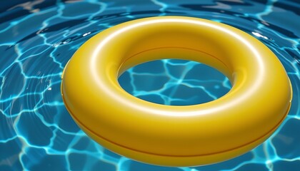 Bright Yellow Inflatable Ring Floating