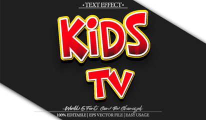 Kids Children TV Cartoon Fun Playful Colorful Text Effect Editable Alphabet