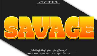 Savage Wild Fierce Untamed Predator Beast Hunt Text Effect Editable Alphabet