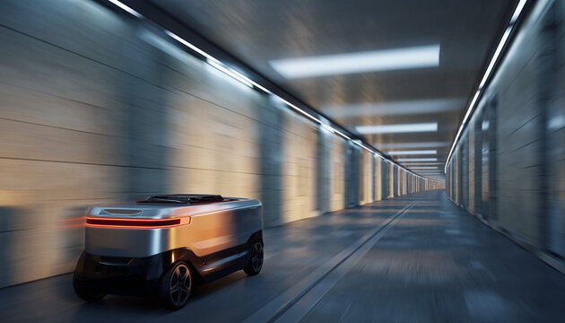 The logistics industry for shipping and sorting goods uses modern robotic technology systems. - Powered by Adobe