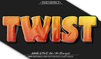 Twist Turn Spiral Curl Swirl Loop Dynamic Text Effect Editable Alphabet