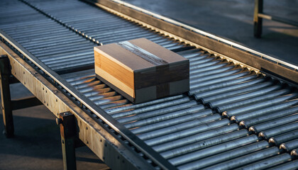 The logistics industry for shipping and sorting goods uses modern robotic technology systems.