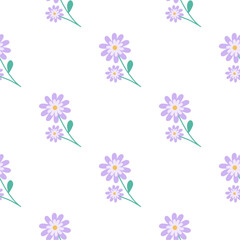 Flower vector seamless pattern illustration floral background 
