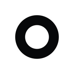 A simple black ring with a white circle in the center on a white background.