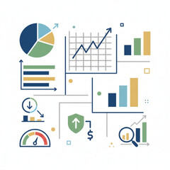 Fototapeta premium Data visualization and analysis with charts, graphs, and performance indicators for business insights and strategy