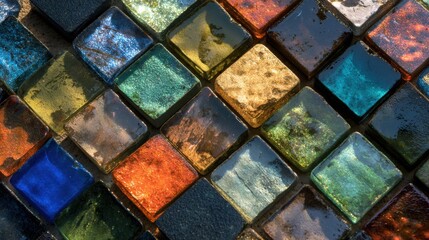 Colorful mosaic glass tiles abstract background