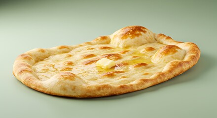 Freshly Baked Buttery Flatbread with Melting Butter on Golden Crust