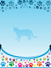 Paw Prints Background. Cute pets and Dogs pets paw print isolated on white background.