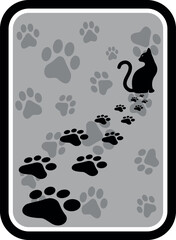 Paw Prints Background. Cute pets and Dogs pets paw print isolated on white background.