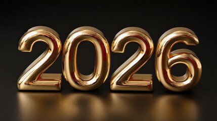 Golden numbers "2026" reflecting a sense of future and celebration against a dark background.