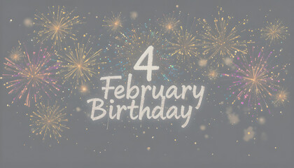 Vibrant birthday celebration with fireworks on February 4th