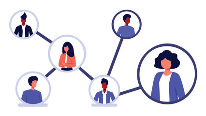 Diverse team members connecting in a professional network
